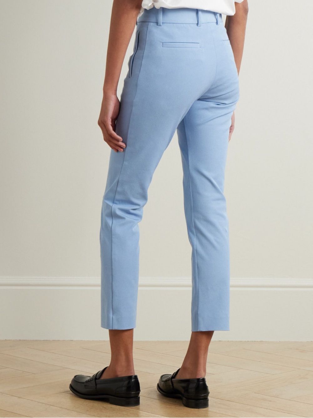 New JOSEPH Eliston Gabardiene Tapered Trousers Blue